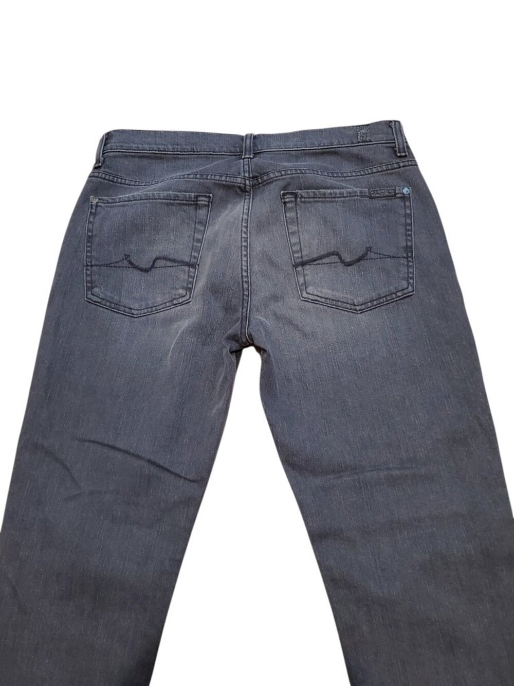 7 For All Mankind Jeans Josefina Skinny Boyfriend Buttonfly Jeans |Gray Wash - Picture 7 of 14